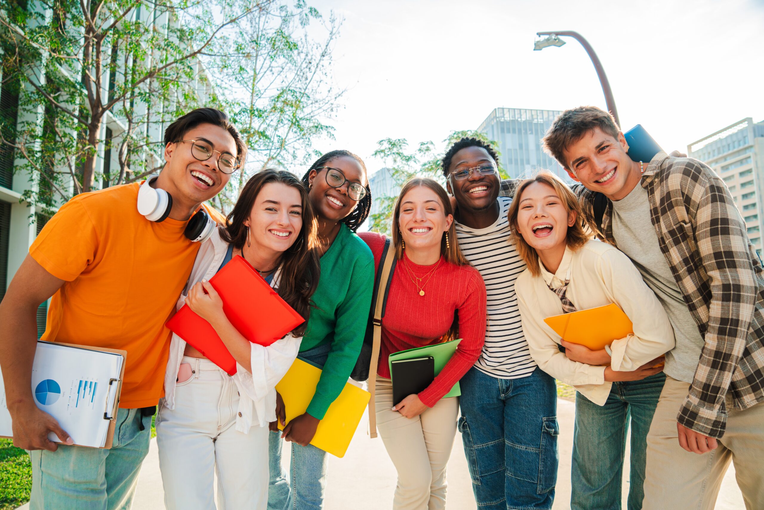 Smiling international students enjoying their stay at The Palm Residence during the Residential English Camp in Hua Hin, Thailand, organised by The International Language Centre.